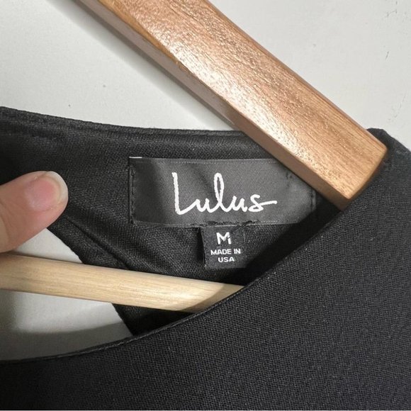 Lulu's Womens Size Medium Vacay Days Black Backless Shift Dress Short Sleeve - Picture 7 of 11